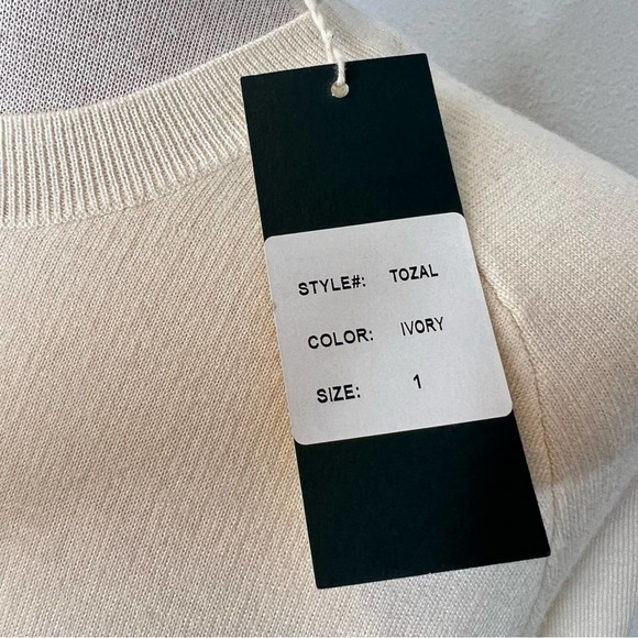 NWT Studio Nicholson Tozal Side Slit Sweater Top Ivory Small - Picture 8 of 10